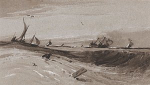 Fırtınalı Bir Deniz, Akşam by Francois Louis Thomas Francia