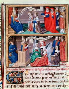 Clermont Konseyi (1095): Urbain II tarafından Birinci Haçlı Seferi preche - 1095 yılında Fransa Kralı Philip I ve Montfort Bertrade Papa II. Urban tarafından aforoz - Papa Urbain III dört genç kadına hitap ediyor (1095