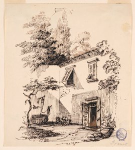 Bir evin avlusu by Francois Marius Granet
