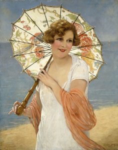 Şemsiye (tuval üzerine yağlı boya) by Francois Martin-Kavel