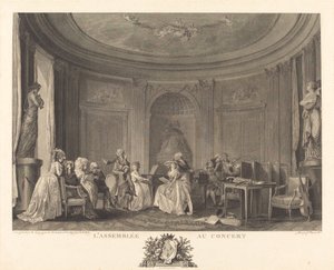 Konserdeki meclis by Francois Nicolas Barthelemy Dequevauviller after Nicolas Lavreince