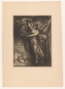 Titelpret drukpers engel koyar 1879 Yeni gravürler (nesne üzerindeki başlık) by Francois Nicolas Chifflart