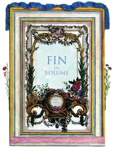 Francois Nicolas Martinet (1731-1800) tarafından yazılan “Kuşların belirgin ve hassas yönleriyle tarihi” kitabının cildinin sonu. Özel koleksiyon. by Francois Nicolas Martinet