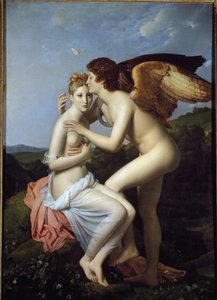 Psyche ve Cupid, aynı zamanda Psyche olarak da adlandırılır, Cupid'in ilk öpücüğünü alır (tuval üzerine yağlı boya by Baron François Pascal Simon Gérard