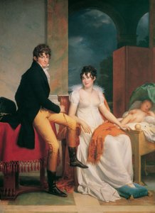 Moritz Christian Reichsgraf von Fries, eşi Maria Theresia Josepha, kızlık soyadı Prenses Hohenlohe-Waldenburg-Schillingsfürst ve oğulları Moritz ile birlikte