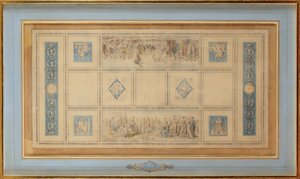 Konservatuardaki kütüphanenin boyalı tavanı çalışması, 1812 by Francois Pascal Simon Gerard