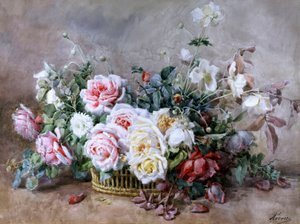 En güzel çiçekler. Francois Rivoire (1842-1919) tarafından yapılmış resim Özel koleksiyon. by Francois Rivoire