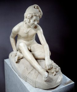 Bir kaplumbağa ile oynayan genç Napoliten balıkçı Francois Rude (1784-1855) 1831 Paris, Musee du Louvre tarafından mermer heykel