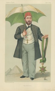 HH Mehemed Tevfik Paşa, Mısır Hidivi, Hidiv, 20 Ocak 1883, Vanity Fair karikatürü by Francois Verheyden