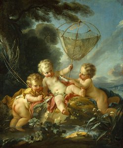Putti Balıkçı olarak, c.1744 by François Boucher