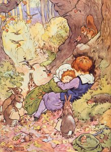 Kreş Hikayem Kitabımdan Ormandaki Bebekler, pub. Blackie & Son (kitap çizimi) by Frank Adams