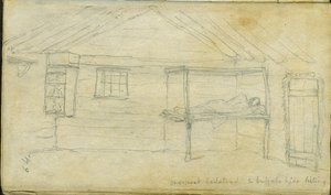 Tek direkli karyola ve bufalo postu, 1851 by Frank Blackwell Mayer