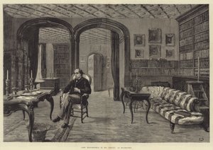 Lord Beaconsfield, Hughenden'deki Kütüphanesinde