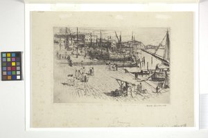 Riva Degli Schiavoni (Levha 1) (mürekkep) by Frank Duveneck