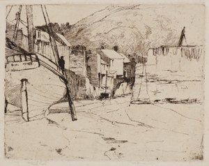 Köprülü Polperro Limanı (gravür) by Frank and Goulding Frederick Short