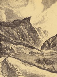 Cliviger Boğazı (taş baskı) by Frank Greenwood