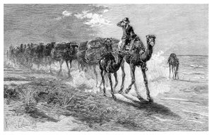 Yün taşıyan develer, 1886. by Frank P. Mahony