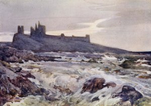 Dunstanburgh Kalesi (renkli taş) by Frank Southgate