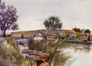 Norfolk Broads: Acle Bridge (renkli taş) by Frank Southgate