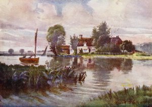 Norfolk Broads: Horning Ferry (renkli taş) by Frank Southgate