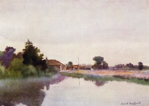 Norfolk Broads: Yükselen Mists, Coltishall by Frank Southgate