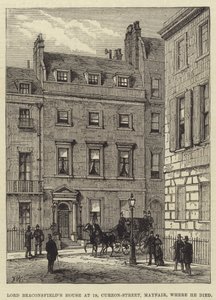Lord Beaconsfield House 19 yaşında, Curzon-Street, Mayfair, öldüğü yer by Frank Watkins
