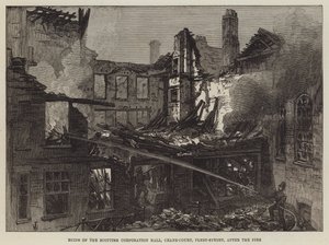 Yangından sonra İskoç Corporation Hall, Crane-Court, Fleet-Street kalıntıları by Frank Watkins