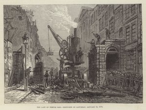 12 Ocak 1878 Cumartesi günü çizilen Temple Bar'ın Sonu by Frank Watkins