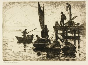Şafak vakti tekneler by Frank Weston Benson
