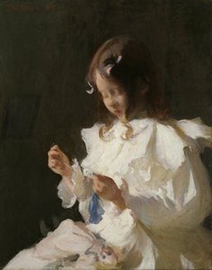 Dikiş diken bir çocuk portresi by Frank Weston Benson