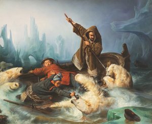 Kutup Ayılarıyla Mücadele, 1839. by François August Biard