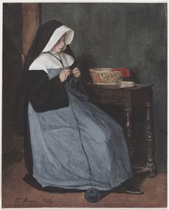 Masada Oturan Rahibe Örme, 1862.