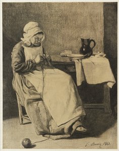 Hizmetçi Örgüsü, 1861 by François Bonvin