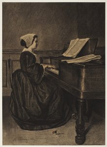 Spinet'teki Kadın by François Bonvin