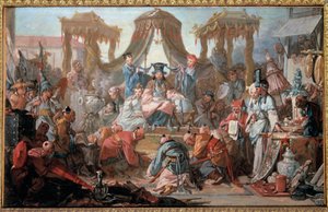 Çin İmparatorunun Seyircileri Tebaalar imparatorun önünde secde ederler. Francois Boucher tarafından yapılan boyama by François Boucher