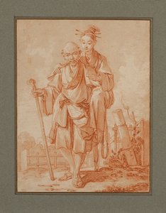 Çinli çift bir manzarada by François Boucher