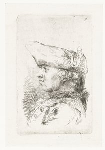 Tricorne ile adam başkanı Küçük tür parçaları ve başlıklar takımı (seri başlığı) by François Boucher