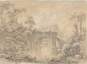 Rustik Köprülü Manzara by François Boucher