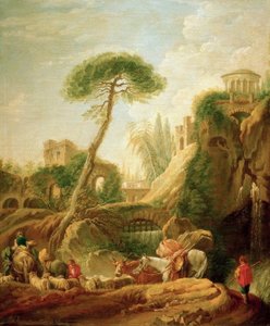 Tivoli yakınlarında fantastik manzara by François Boucher