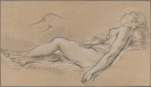 uzanmış su perisi by François Boucher