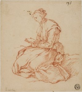 Oturan Kadın Okuma by François Boucher