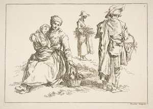 Eskizler Sayfası, 1753. by François Boucher