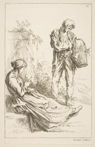 Eskizler Sayfası, 1753. by François Boucher