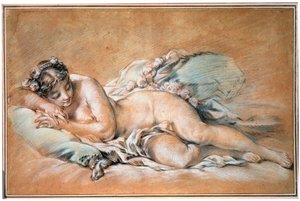 Uyuyan Genç Kadın, 1758. by François Boucher