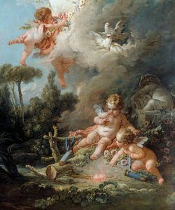 Melek Detay Aşk Hedefi. Francois Boucher (1703-1770) 1758 Sun