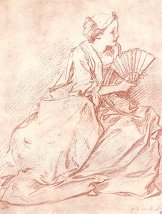 Yelpazeli Kadın, 18. yüzyıl by François Boucher