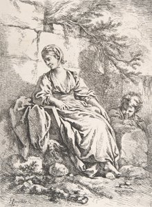 Dinlenme Genç Kız, 1756. by François Boucher