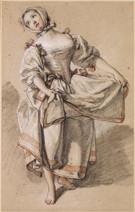 Dans eden genç köylü kızı by François Boucher