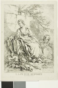 genç kadın, istirahat by François Boucher