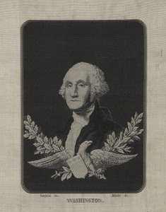 George Washington, 1876 dolayları (bakır alaşımlı folyo süslemeli kağıt hasır üzerinde jakarlı dokuma dokuma ipek) by François Carquillat